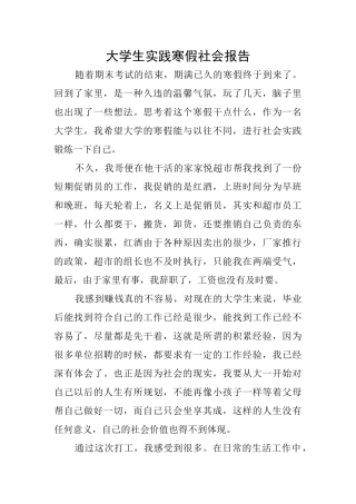 大学生实践寒假社会报告