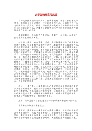 大学生教育实习总结