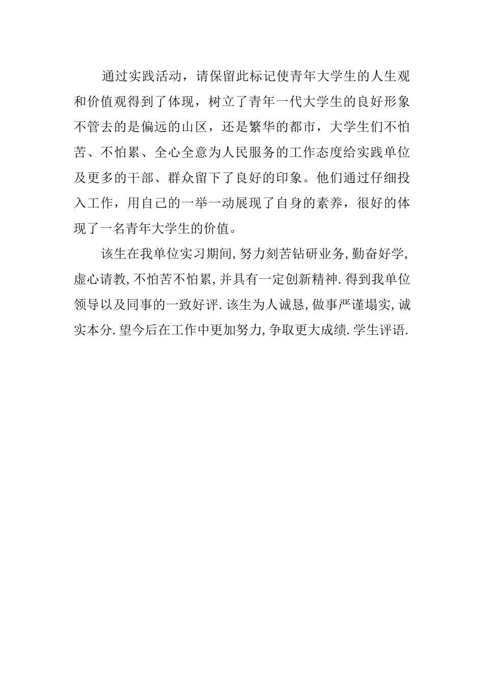 大学生暑假实践评语_第2页