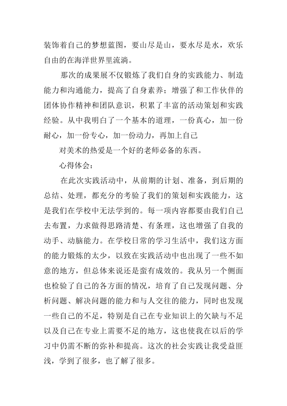 大学生暑期社会美术老师实践报告_第3页