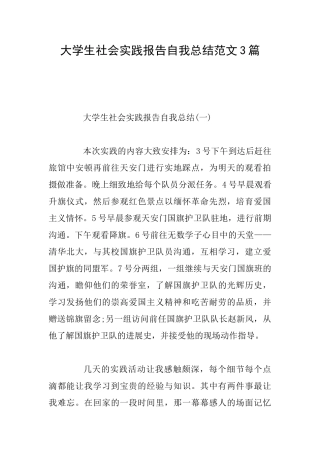 大学生社会实践报告自我总结范文3篇