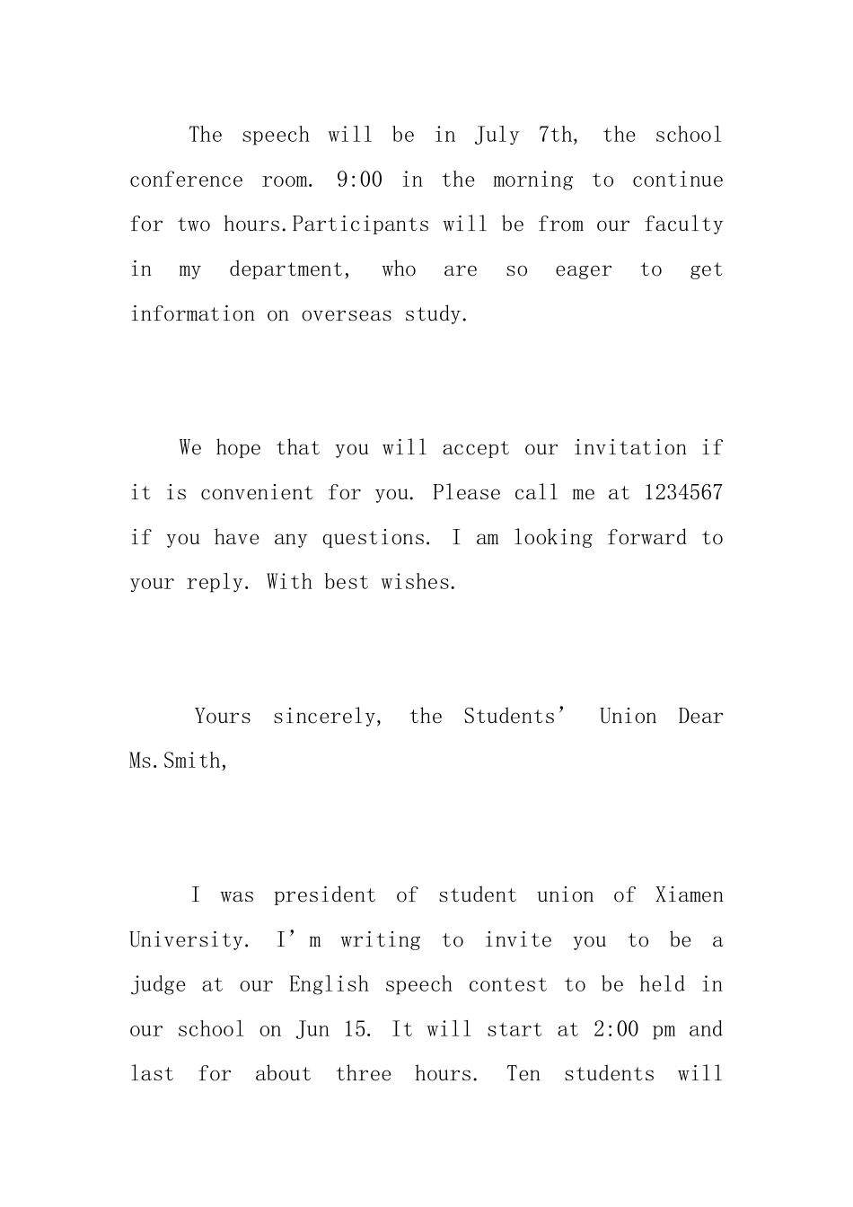 大学英语的邀请函_第2页