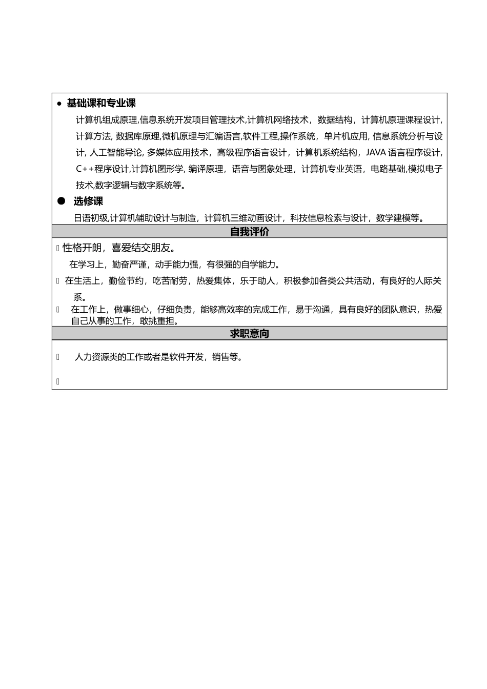 大连海事大学求职简历模板_第2页