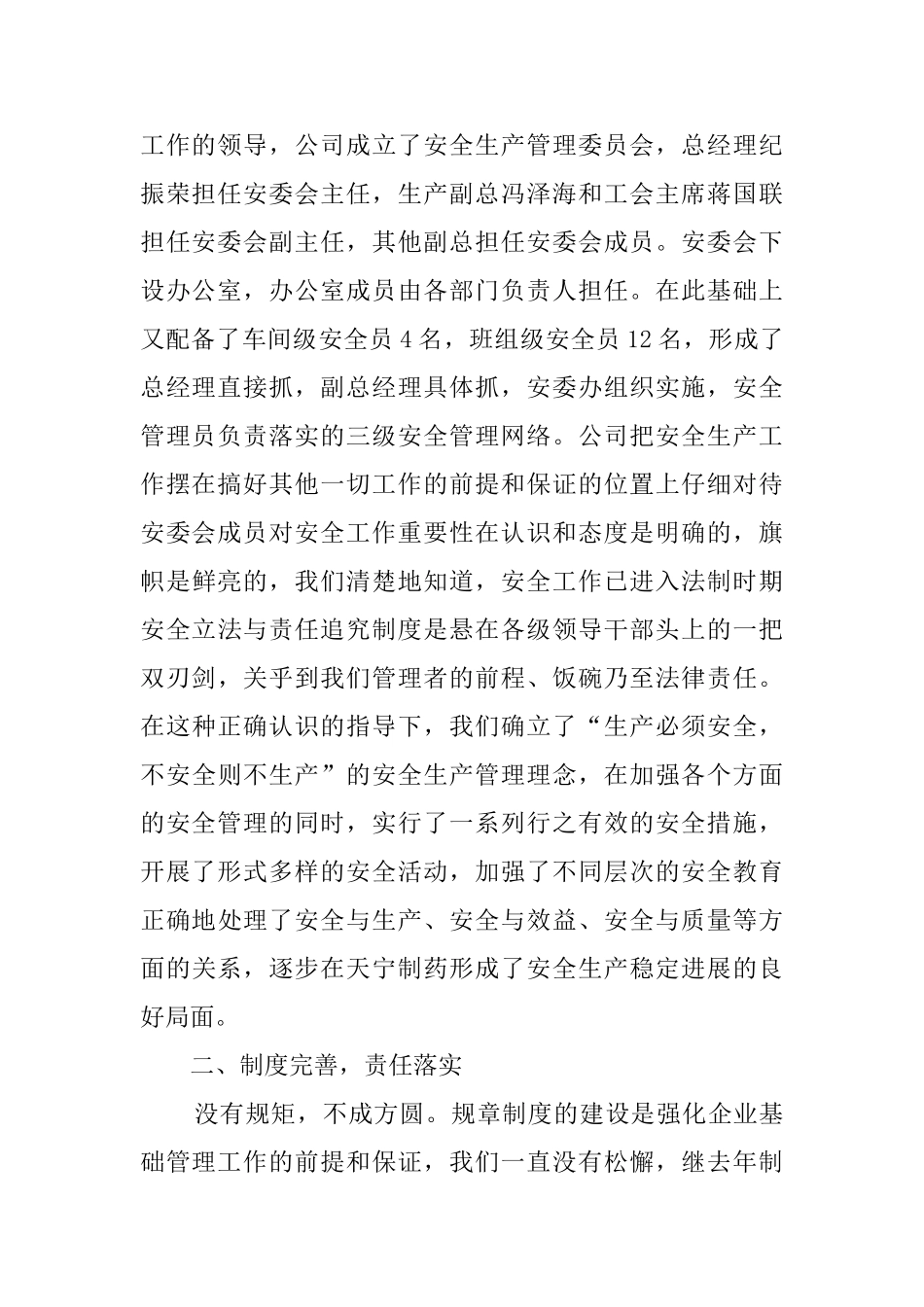 天宁制药安全生产工作总结_第2页