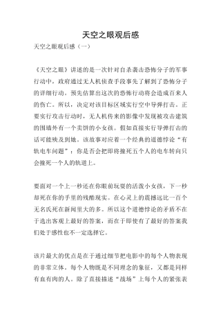 天空之眼观后感