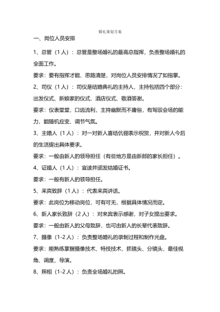 婚礼策划方案word格式文档模板