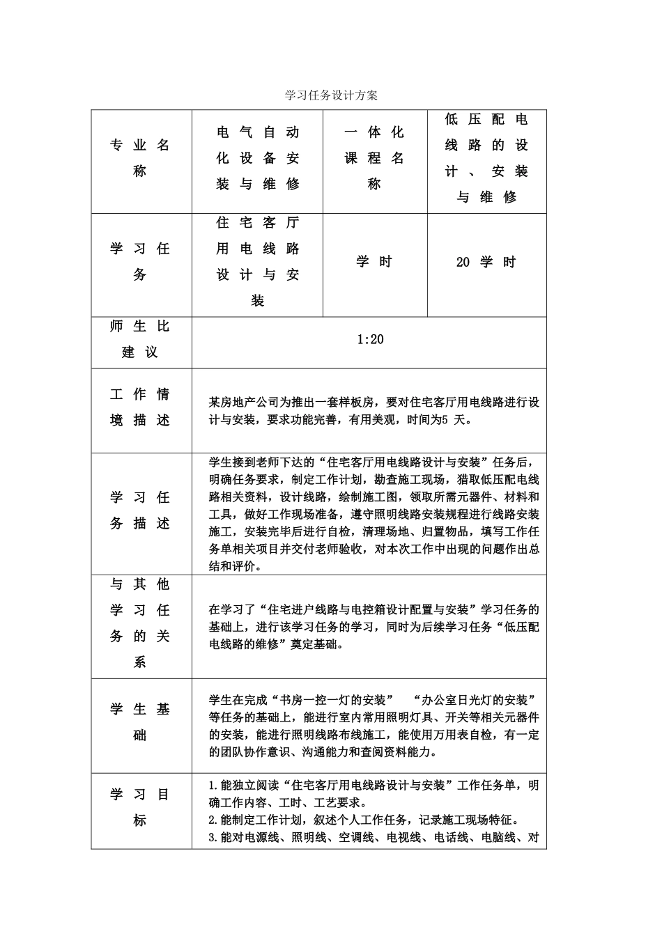 学习任务设计方案低压电器_第1页