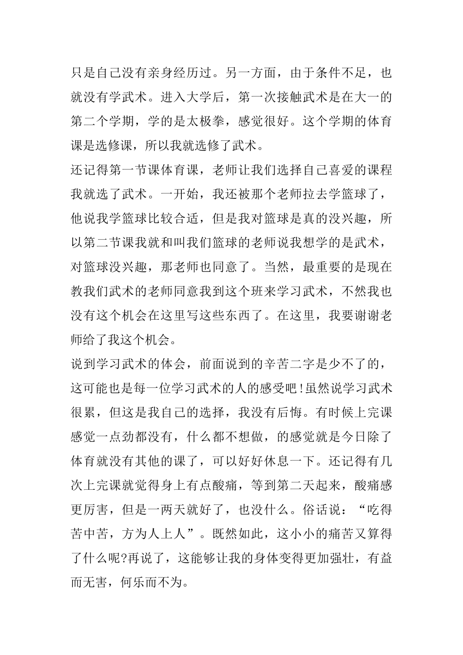 学习武术心得体会范文五篇_第3页