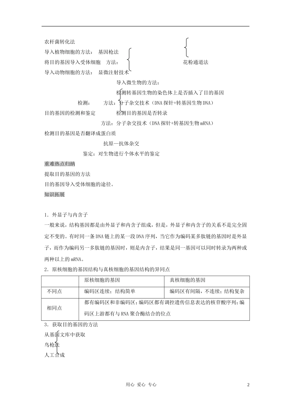 江苏省怀仁中学2012高二生物 1.2《基因工程的基本操作程序》学案 新人教版选修3_第2页