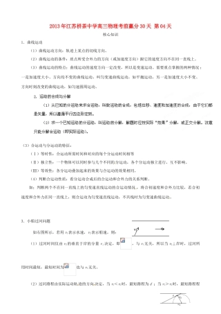江苏省栟茶中学2013年高三物理考前赢分30天 第04天