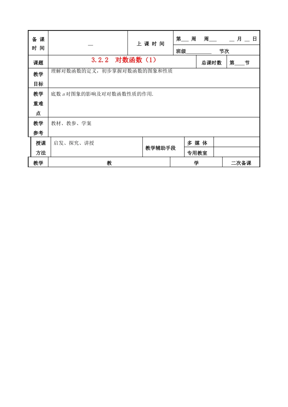 江苏省徐州市高一数学《3.2.1 对数（1）》学案2_第1页