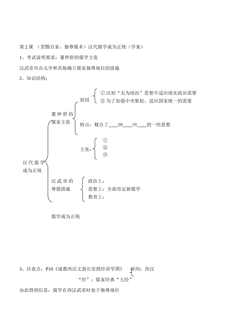 江苏省怀仁中学2014年高中历史 第1课“百家争鸣”和儒家思想的形成学案 新人教版必修3_第2页