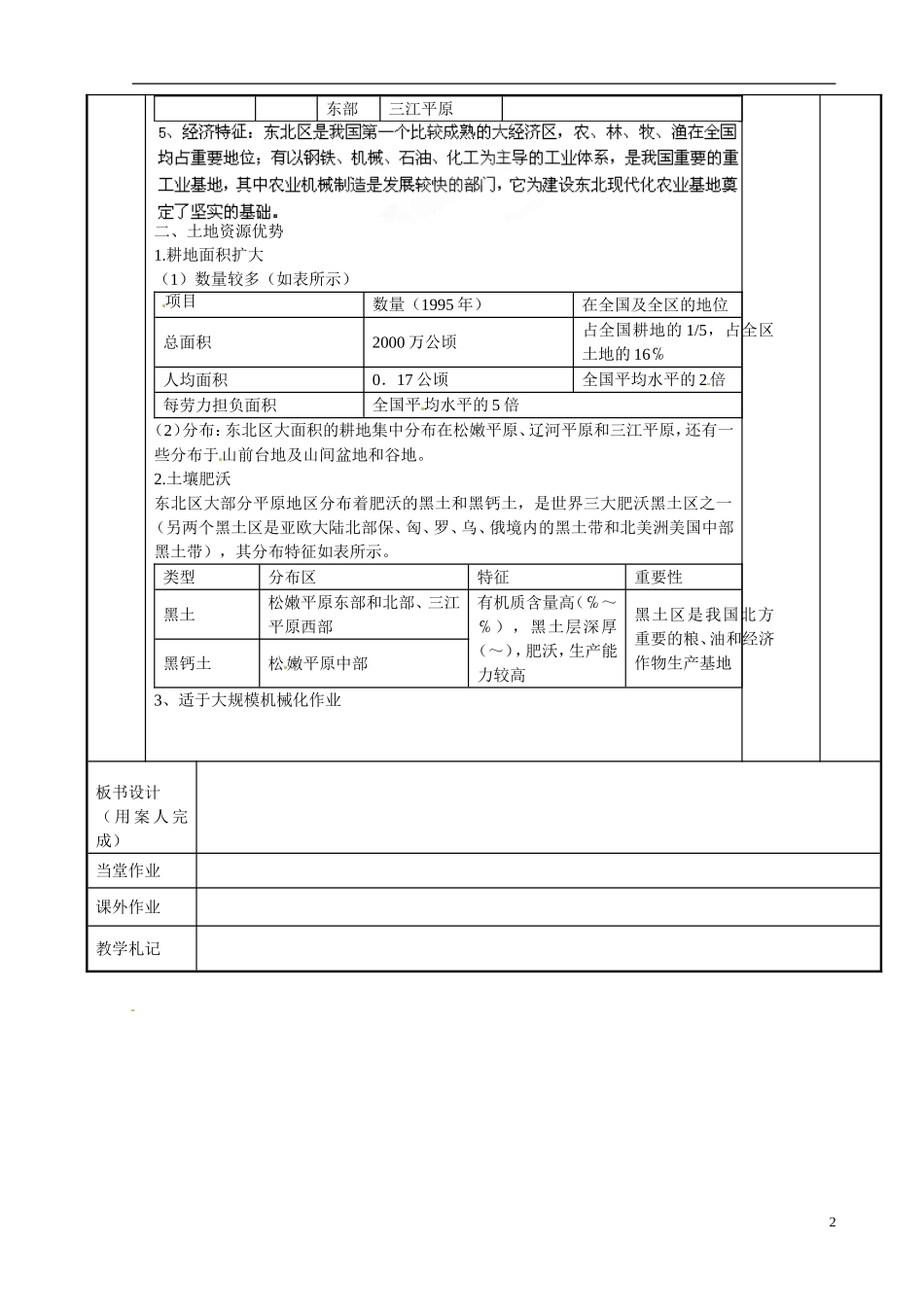 江苏省新沂市第二中学2014-2015学年高一地理 4.2.1 农业与区域可持续发展教案 鲁教版_第2页