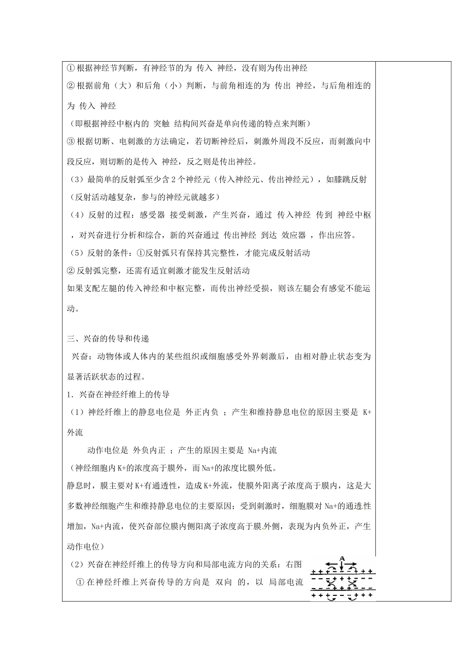 江苏省江阴市成化高级中学2014届高考生物一轮复习 第2章 动物和人体生命活动的调节教案 新人教版必修3_第3页