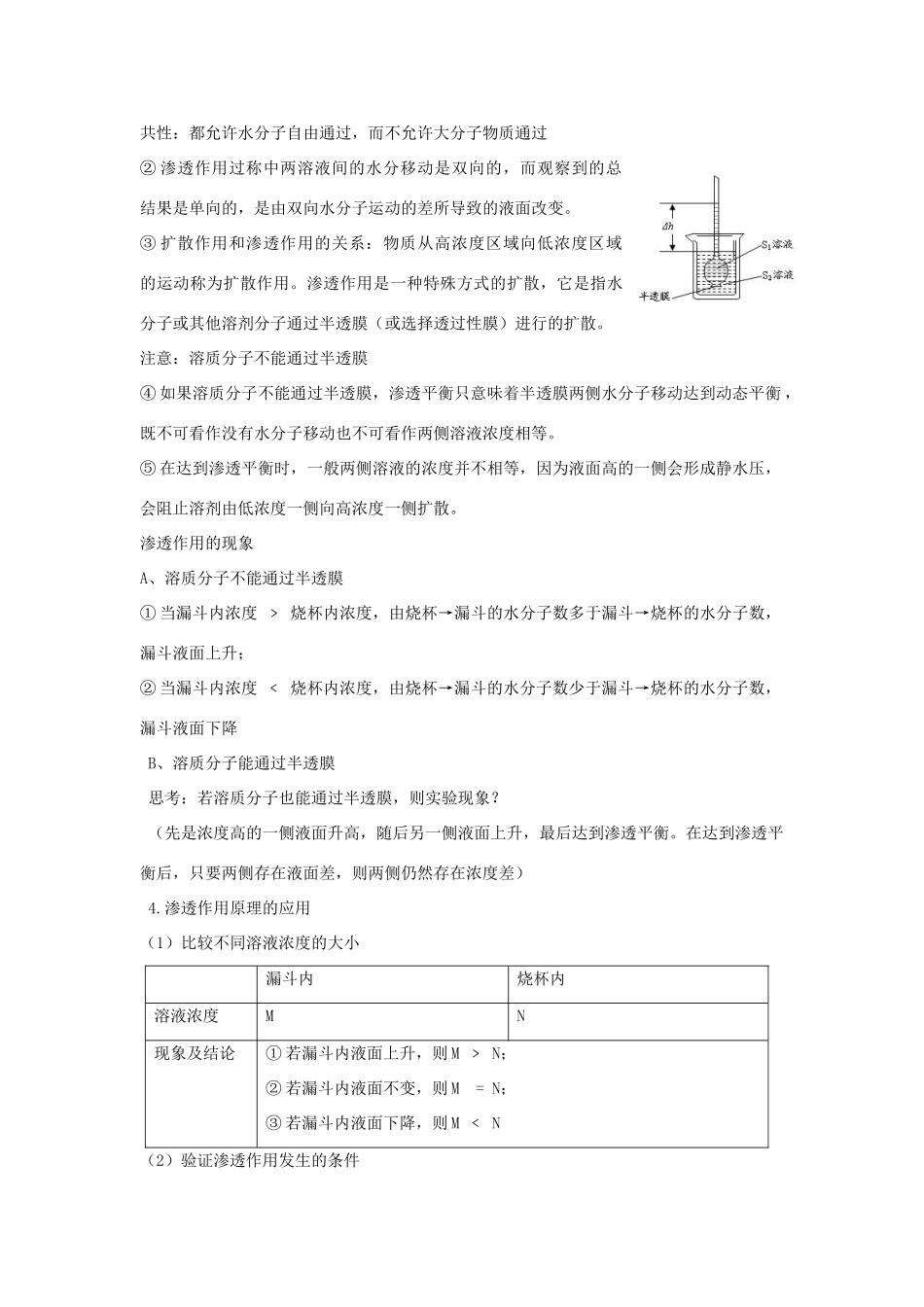 江苏省江阴市成化高级中学2014届高考生物一轮复习 第4章 细胞物质的输入输出教案 新人教版必修1_第2页