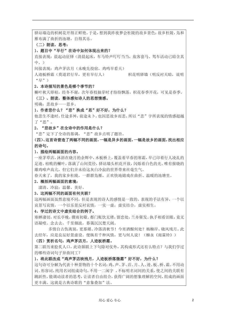江苏省扬州市安宜高级中学高二B部语文《商山早行》导学案2_第2页