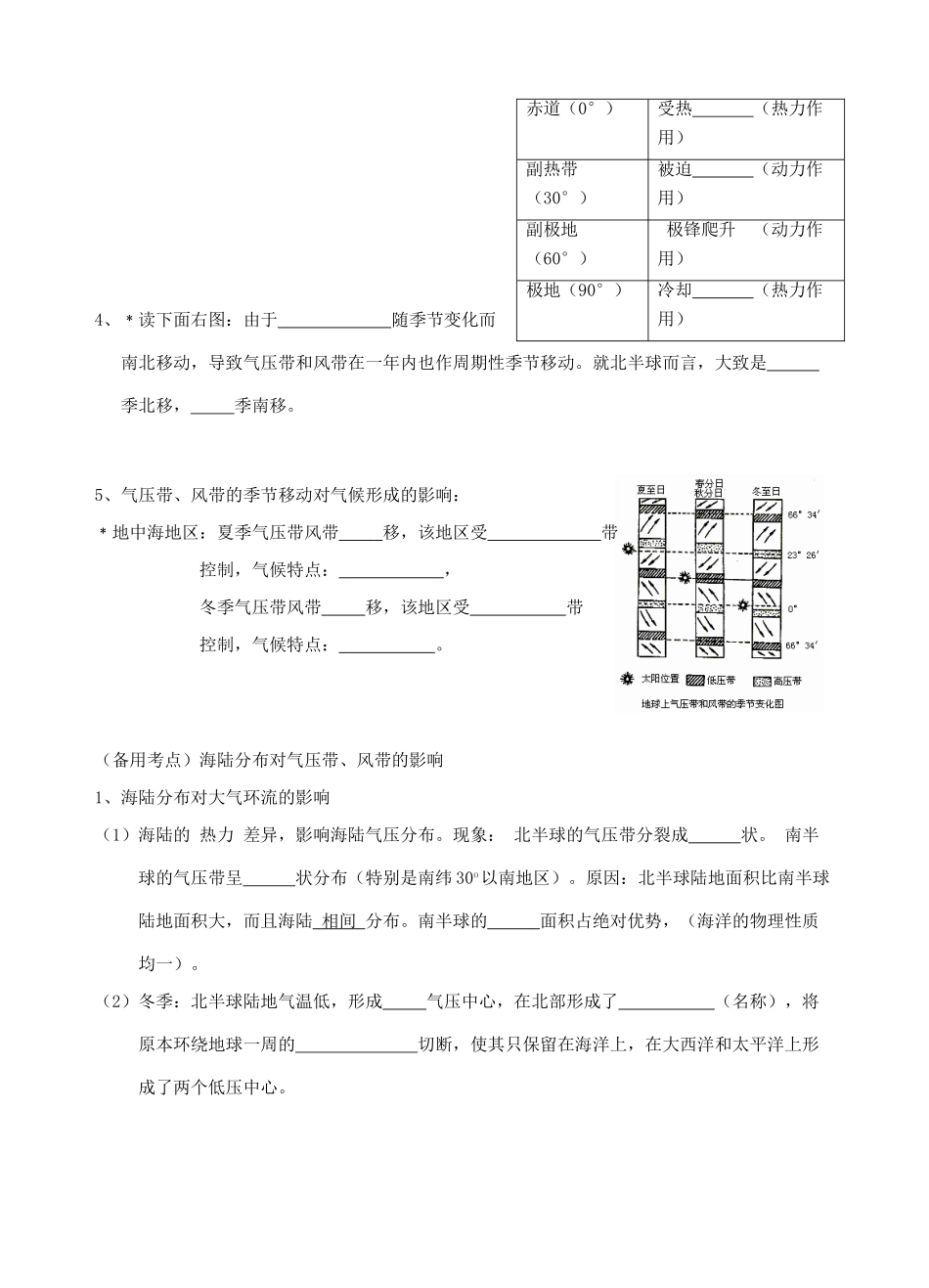 江苏省徐州市王杰中学2014年秋高中地理 第二单元 第二节 大气圈与天气 气候（第3课时）学案 鲁教版必修1_第2页