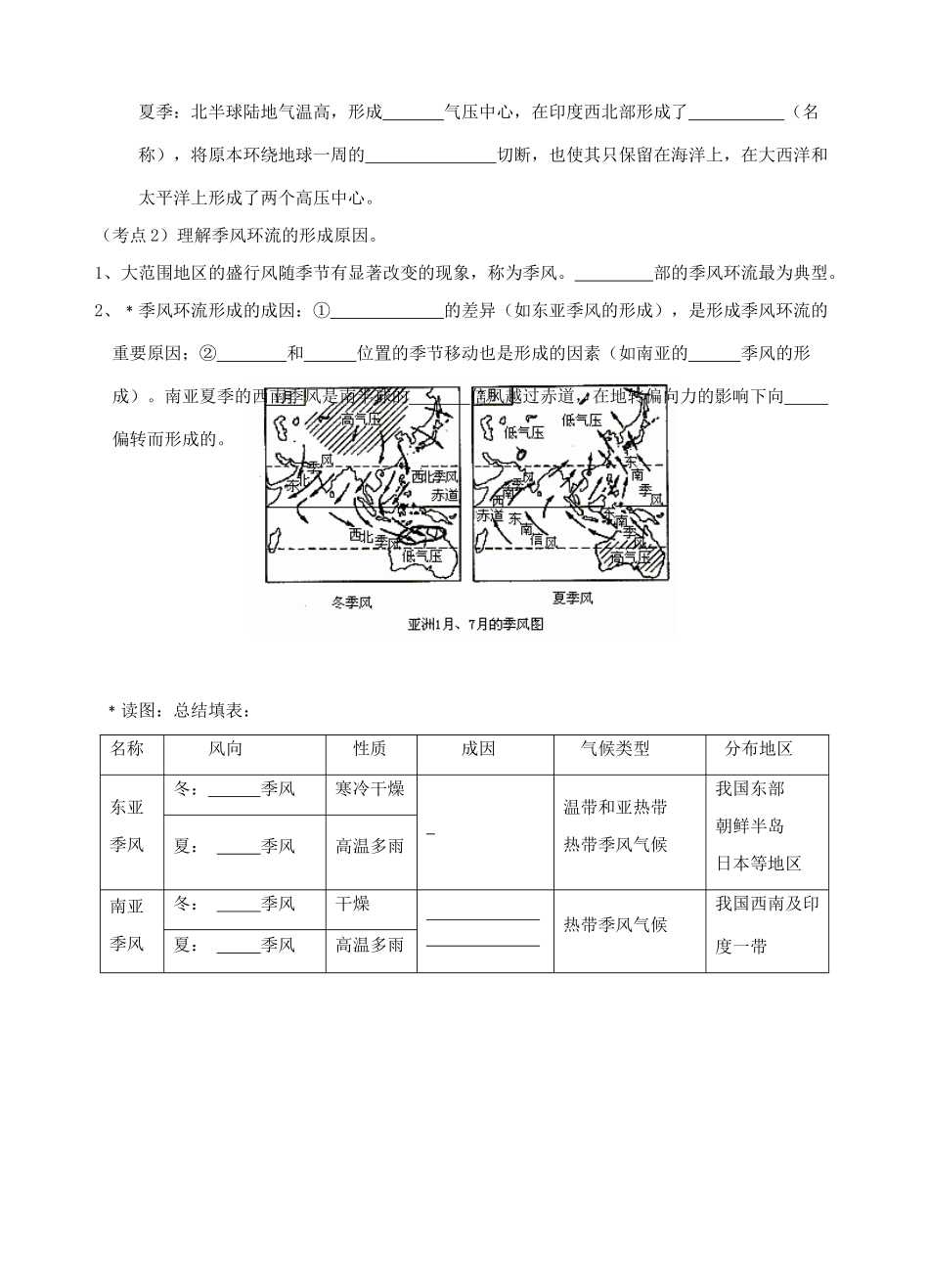 江苏省徐州市王杰中学2014年秋高中地理 第二单元 第二节 大气圈与天气 气候（第3课时）学案 鲁教版必修1_第3页
