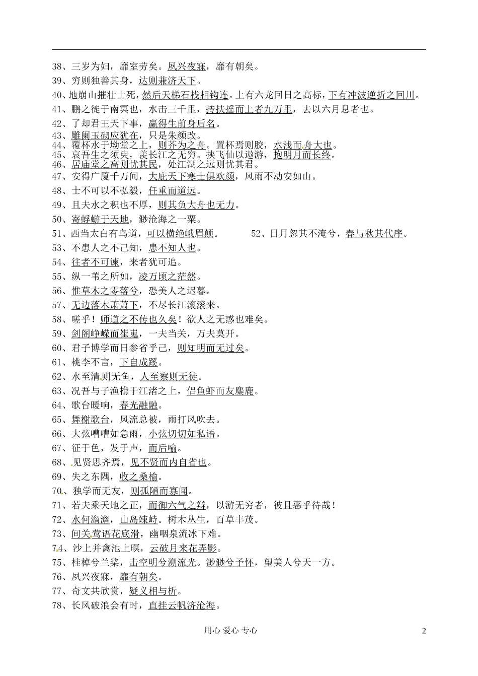 江苏省扬州市安宜高级中学高三语文C部体艺《默写小练习》学案_第2页