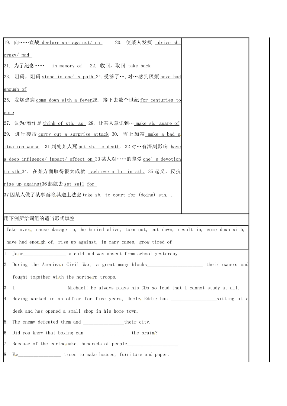 江苏省徐州市铜山县高三英语一轮复习 Module 3 Unit 3 Back to the past（二）教学案-人教版高三全册英语教学案_第3页