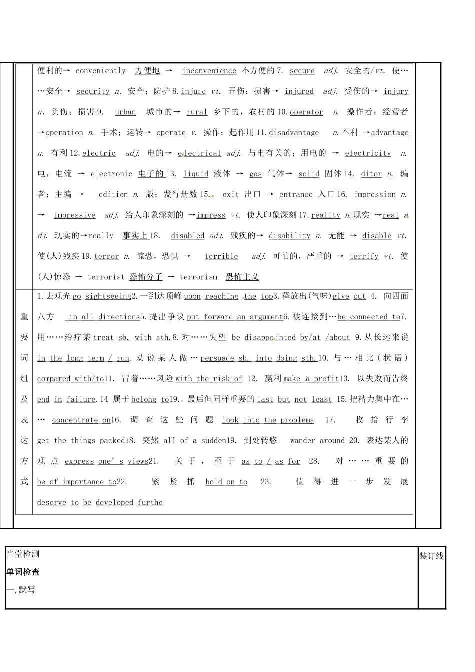 江苏省徐州市铜山县高三英语一轮复习 Module 4 Unit 3 Tomorrow’s world （一）教学案-人教版高三全册英语教学案_第2页