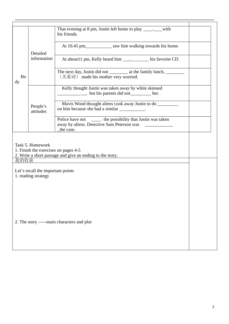 江苏省徐州市王杰中学高中英语 Module2 Unit1 Tales of the unexplained reading 1导学案 牛津译林版必修2_第3页