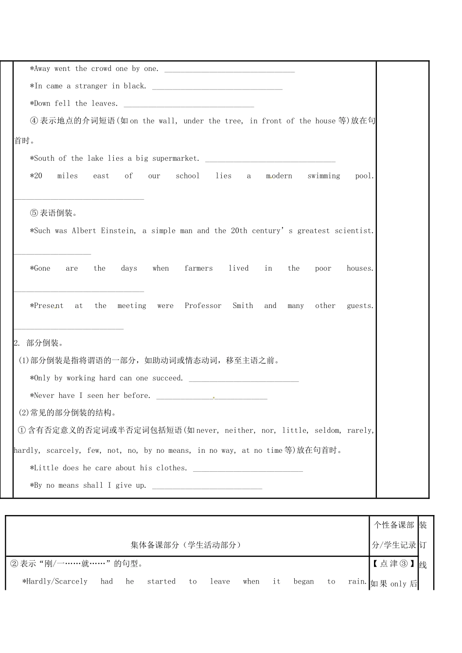 江苏省徐州市铜山县高三英语一轮复习 特殊句式（一）教学案-人教版高三全册英语教学案_第2页