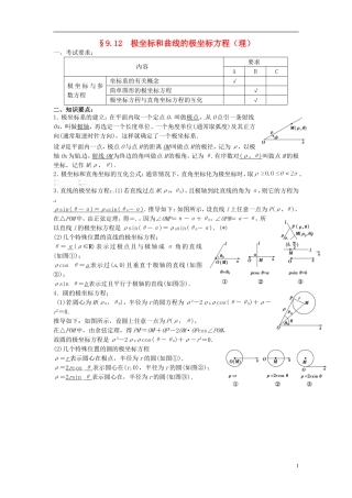 江苏省海门市包场高级中学高考数学一轮复习 极坐标教学案