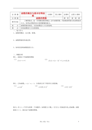 江苏省溧水县第二高级中学高中数学 第13课时函数的图象教学案 苏教版必修1