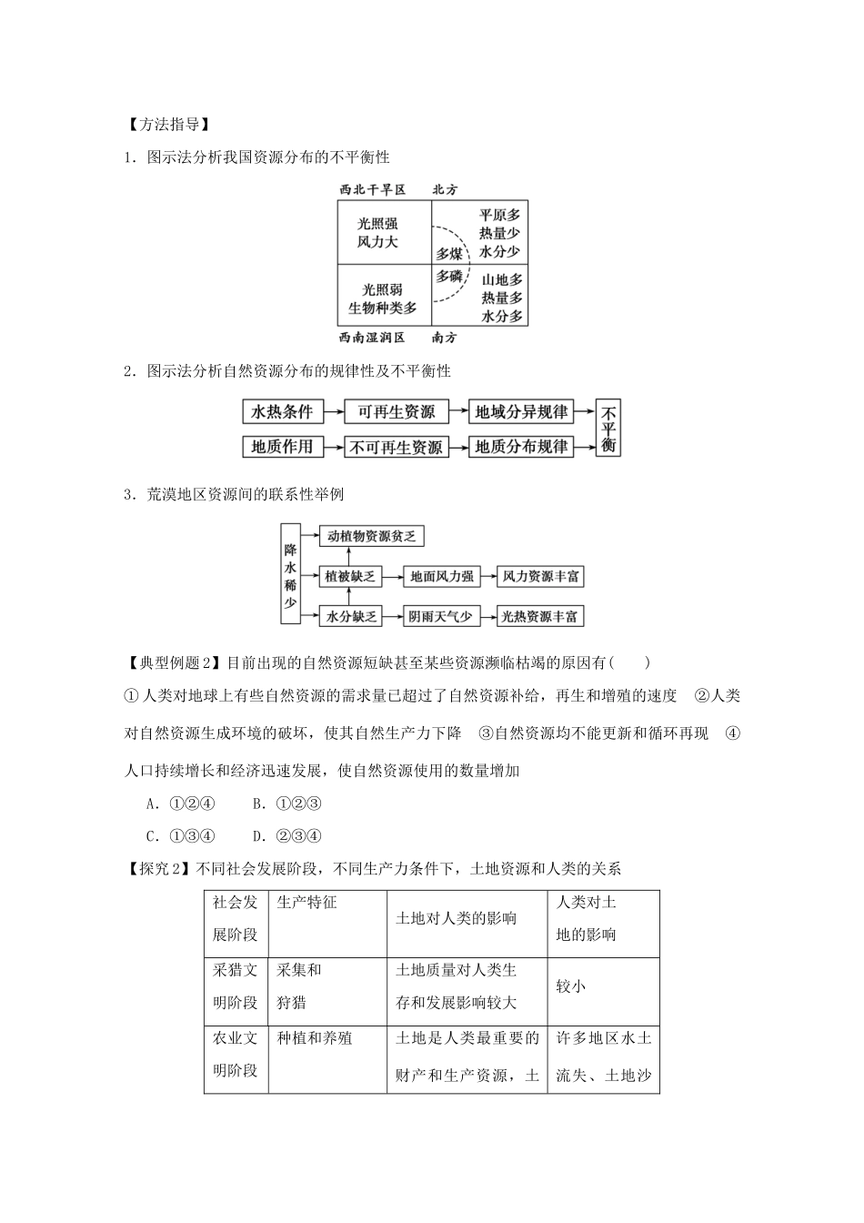 江苏省淮安市新马高级中学高中地理 第四单元第一节 自然资源与人类教学案 新人教版必修1_第2页