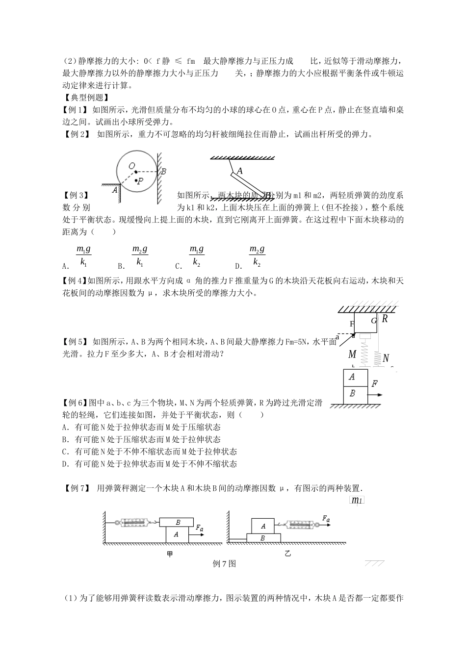 江苏省张甸中学高三物理一轮复习教学案及作业（第三章 相互作用）_第2页