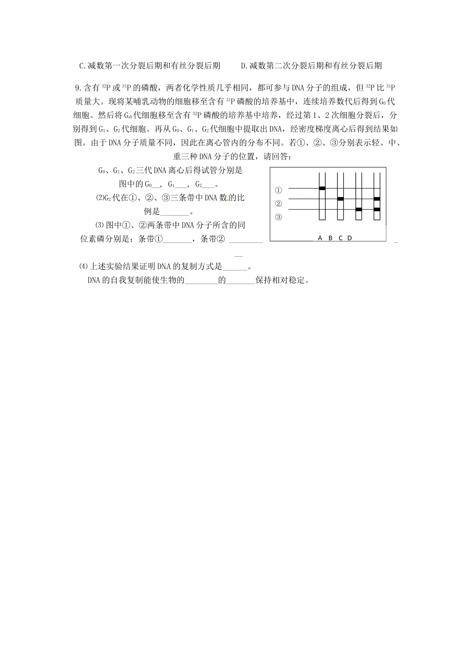 江苏省海门市包场高级中学2014届高三生物一轮复习讲义 DNA的复制教案 苏教版_第3页