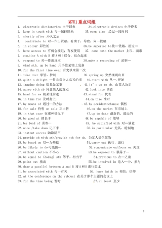 江苏省淮安中学II部高二英语 M7U1 词组导学案 牛津译林版