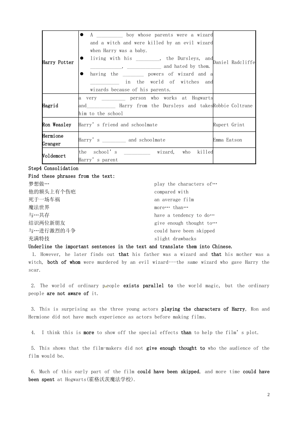 江苏省海门市包场高级中学高中英语 Module 8 unit4 project学案（学生版）_第2页