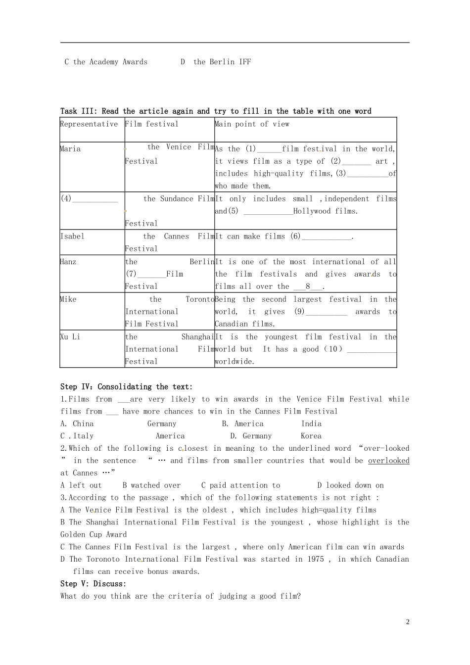 江苏省海门市包场高级中学高中英语 Module 8 unit4 reading学案 _第2页
