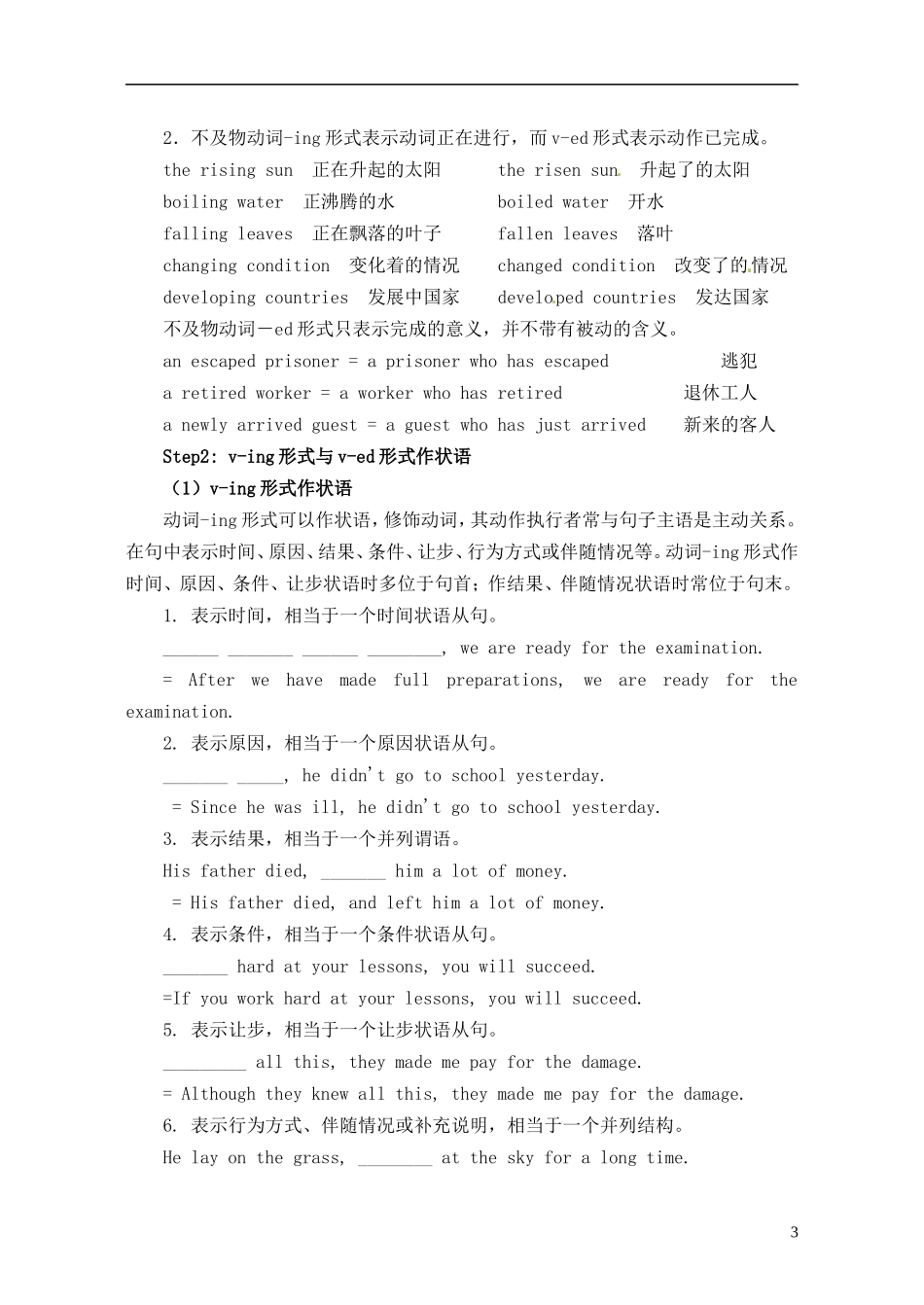 江苏省淮安中学II部高二英语 M7U4 grammar（1）导学案 牛津译林版_第3页