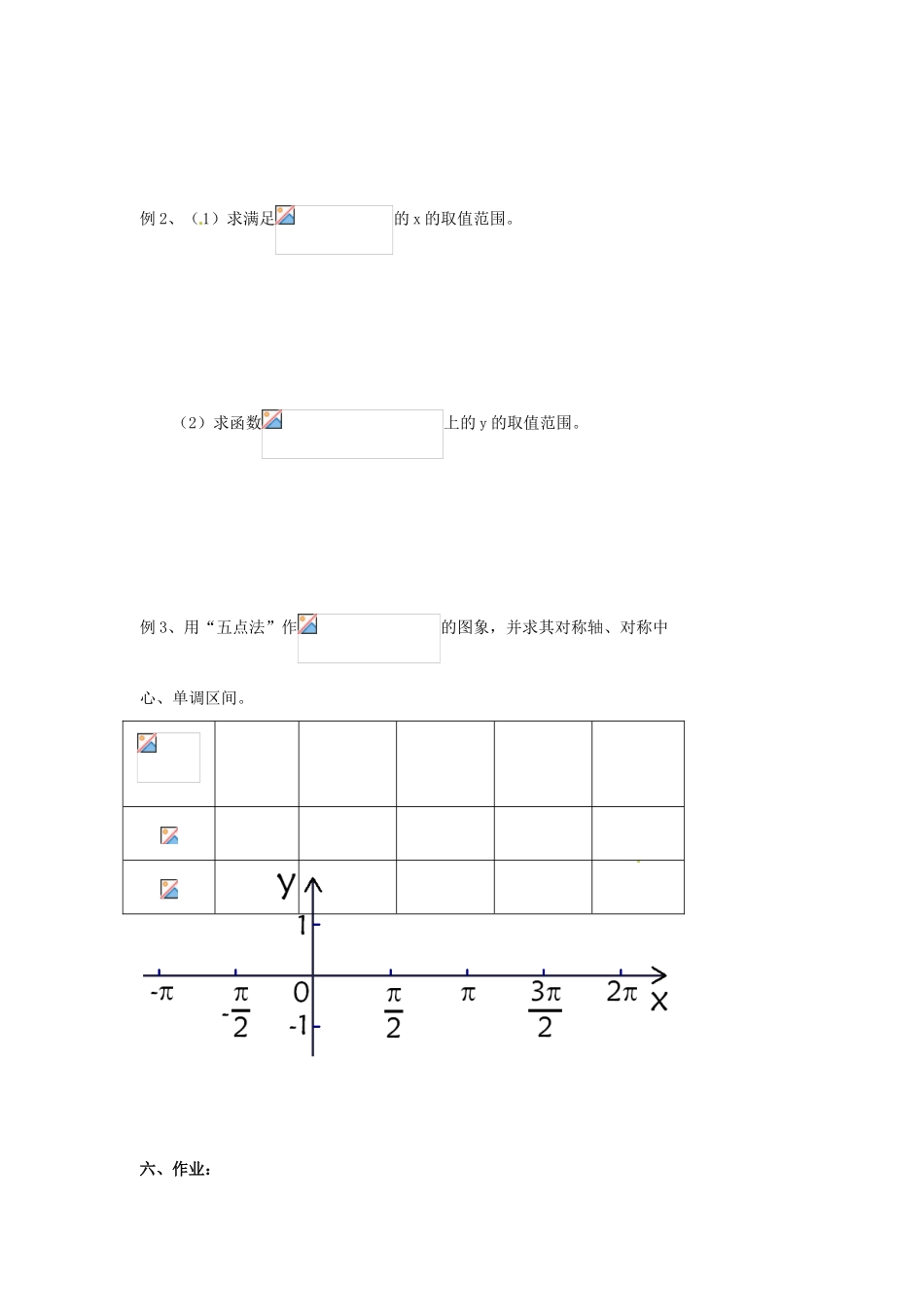江苏省淮安中学高一数学《正、余弦函数的图象及性质》学案（1）_第2页