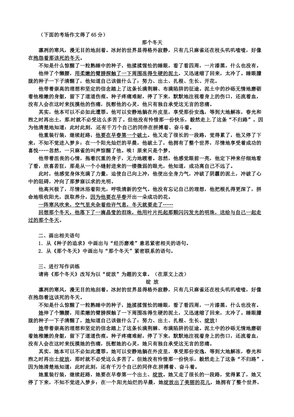 江苏省淮安中学高三语文二轮复习《核心素材训练》练习_第2页
