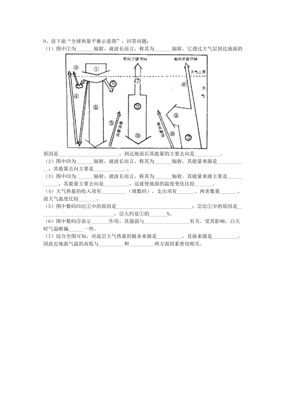 江苏省海头高级中学2012届高三地理一轮复习 第8讲 大气的热力状况导学案_第3页