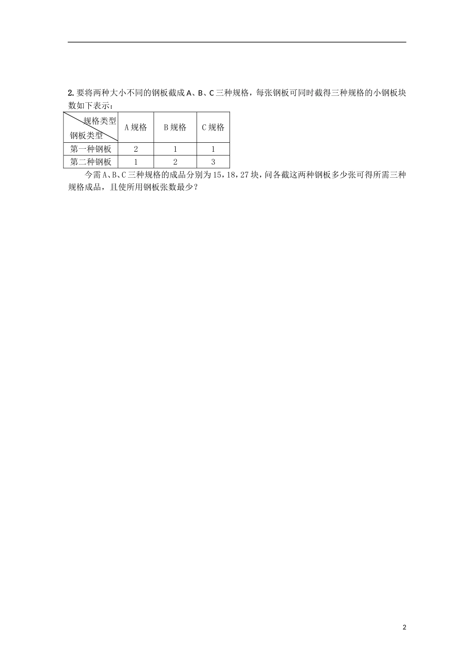 江苏省清江中学高中数学 27线性规划四教学案 苏教版必修5_第2页