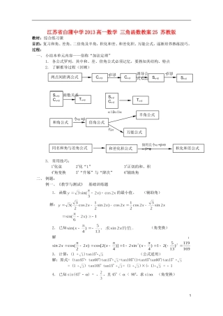江苏省白蒲中学2013高一数学 三角函数教案25 苏教版