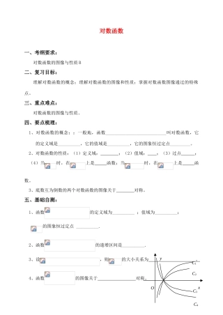 江苏省致远中学2011届高三数学 对数函数导学案 苏教版