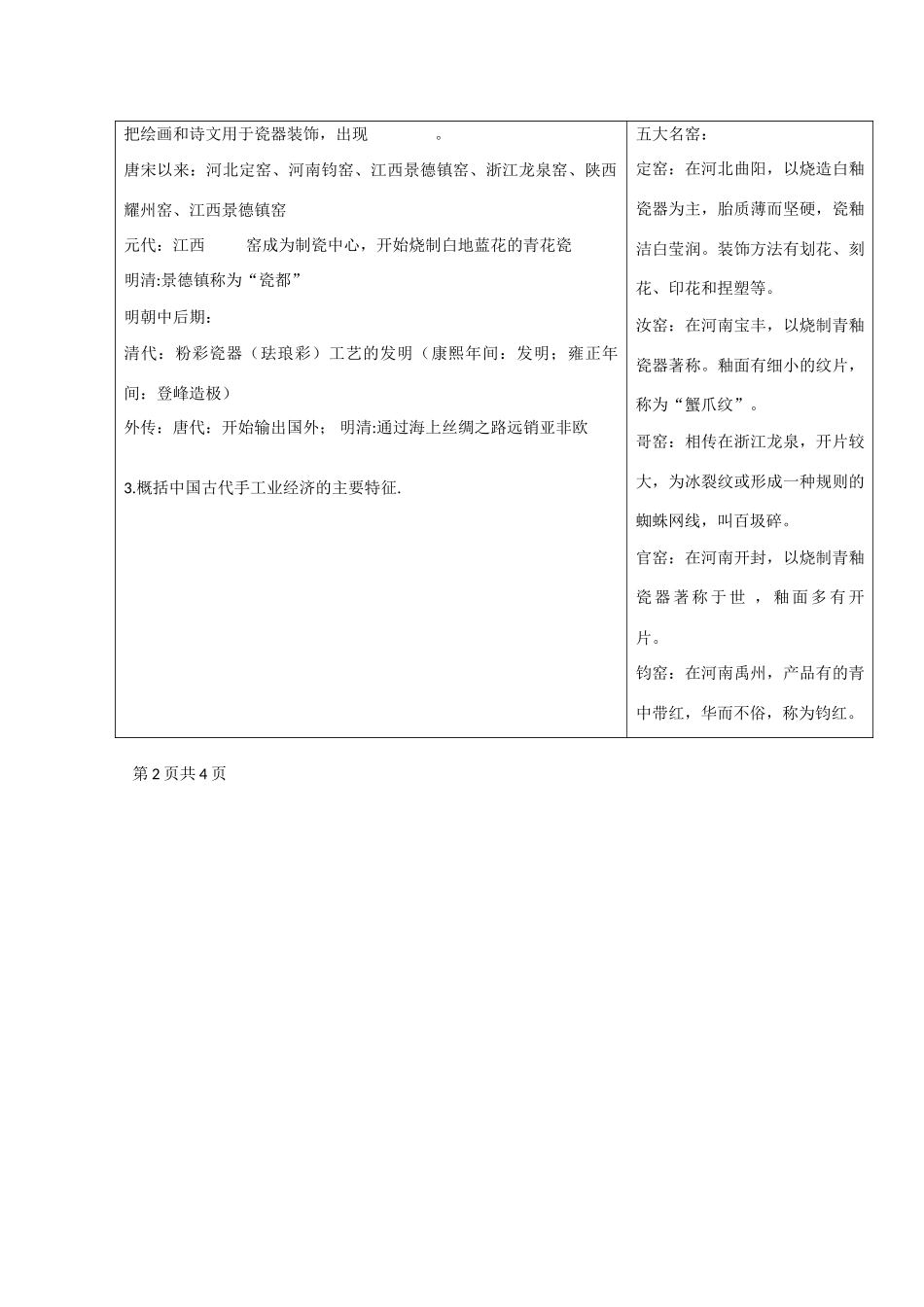 江苏省盐城市时杨中学2012-2013学年高一历史下学期《古代中国的手工业经济》导学案 新人教版_第3页