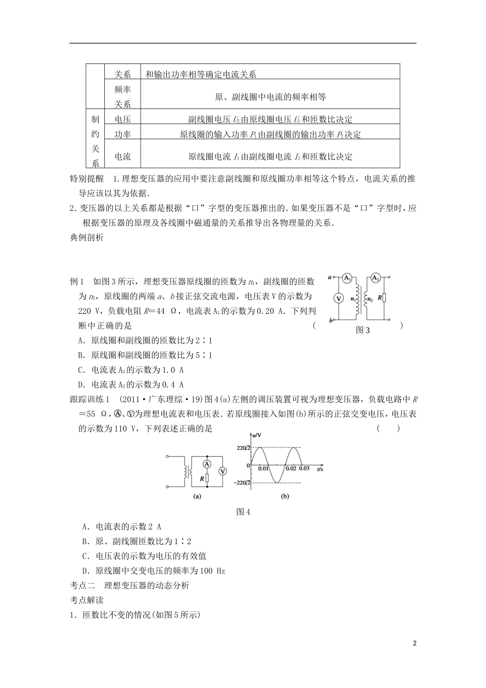 江苏省苏州市蓝缨学校高二物理《变压器》教案_第2页