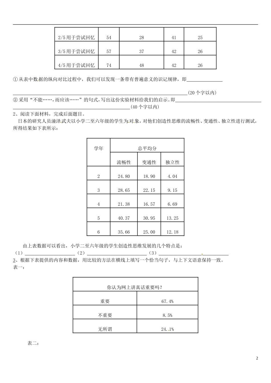 江苏省连云港市灌云县四队中学高考语文 图表转换”专题复习学案_第2页