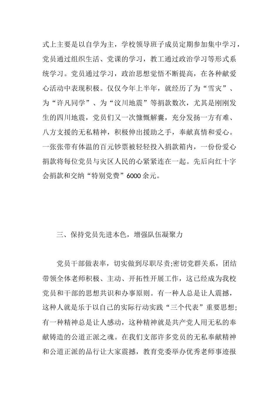 学校五好党支部申报事迹材料_第3页