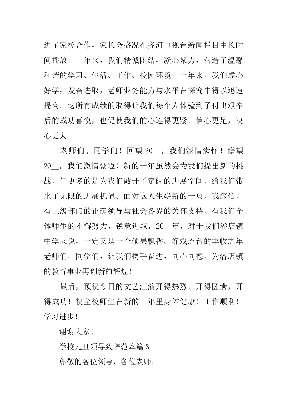 学校元旦领导致辞范本_第3页