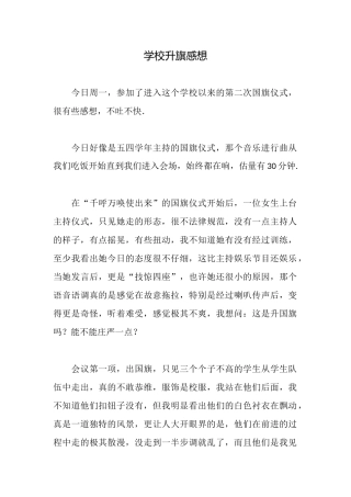 学校升旗感想