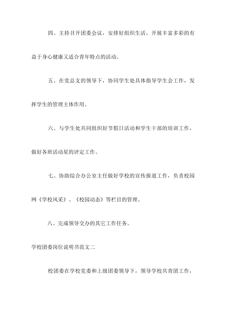 学校团委岗位说明书_第2页