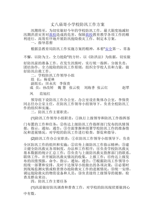 学校防汛工作方案